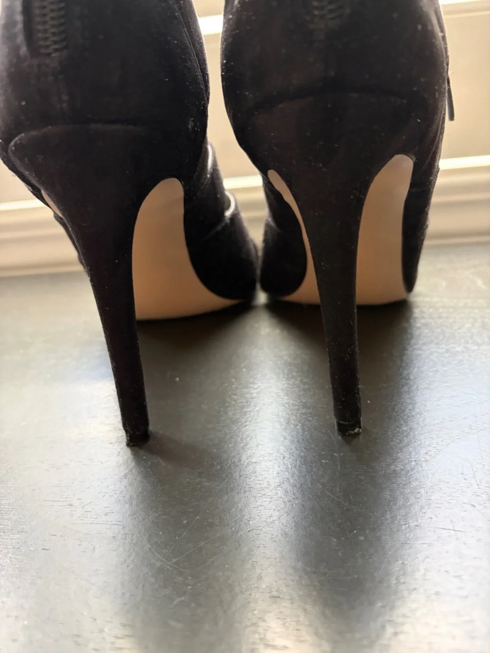 Madden Girl Black Lace-Up Cutout Stiletto Heels - Picture 4 of 7